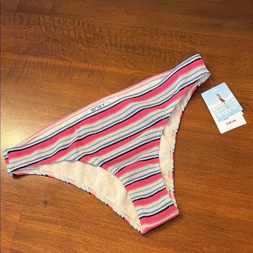 NWT Roxy Multicolor Striped Bikini Bottom